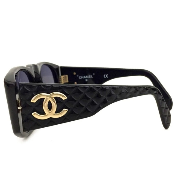 CHANEL MATELASSE 01450 CC LOGO BLACK SUNGLASSES VINTAGE/R5386 - Picture 4 of 10